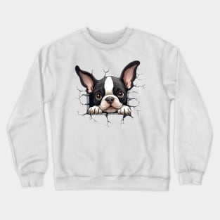 Baby French Bulldog Peeking Crewneck Sweatshirt